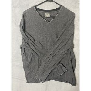 Lacoste V Neck Long Sleeve Grey Shirt Size XL Cotton Sleepwear Pajama‎